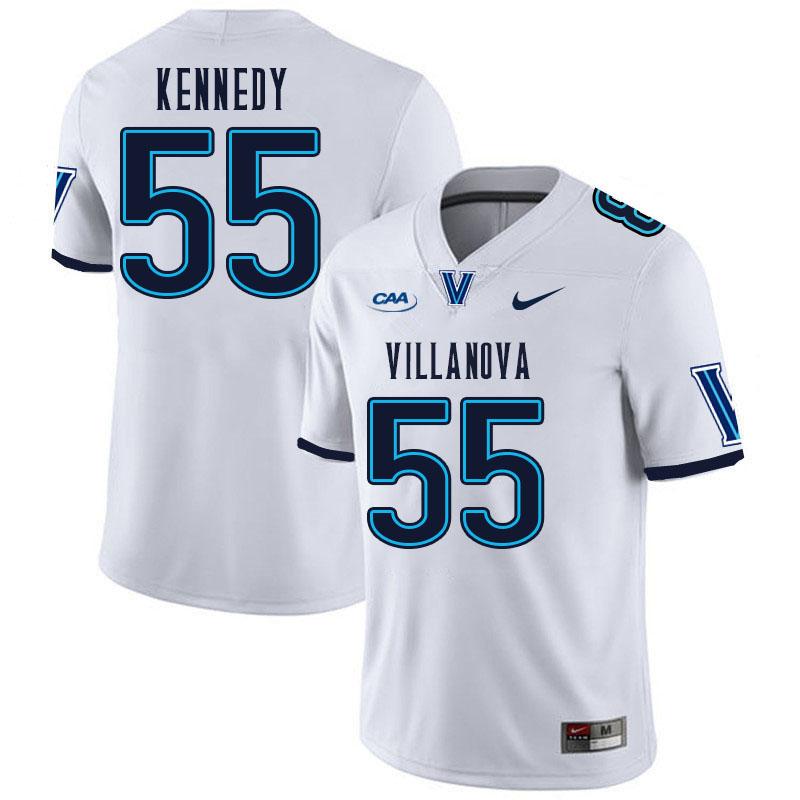 Men #55 Mike Kennedy Villanova Wildcats College Football Jerseys Stitched Sale-White